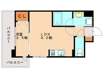 ヴィラージュ博多駅南(1LDK/4階)の間取り写真