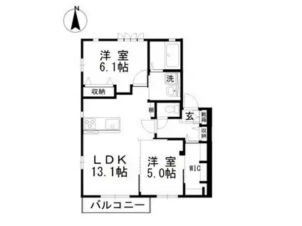 ヴェルジュ・コートI(2LDK/2階)の間取り写真
