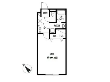 アムール柳川(1K/2階)の間取り写真