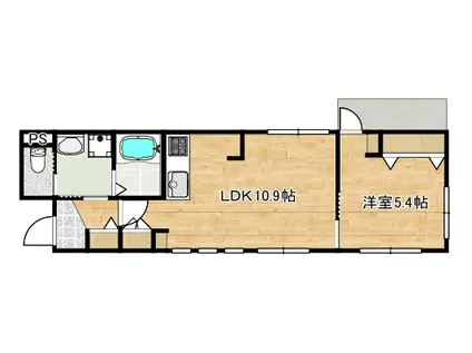 SOMMETソメ(1LDK/1階)の間取り写真