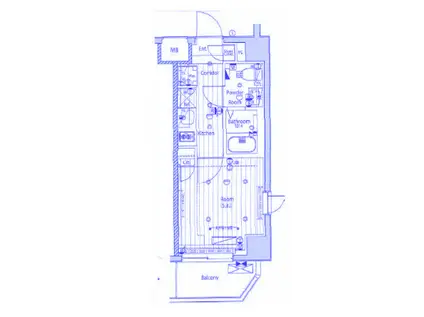 メイクス武蔵小杉II(1K/5階)の間取り写真