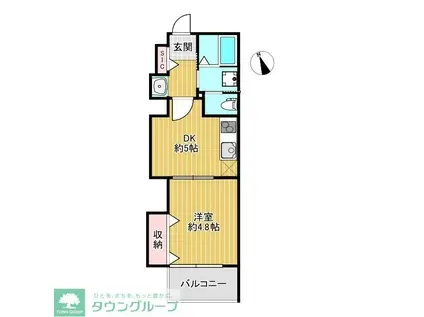 コンフォートヴィラ(1DK/2階)の間取り写真