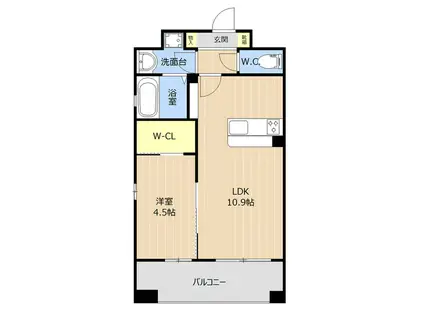 LIBTH高宮通(1LDK/6階)の間取り写真