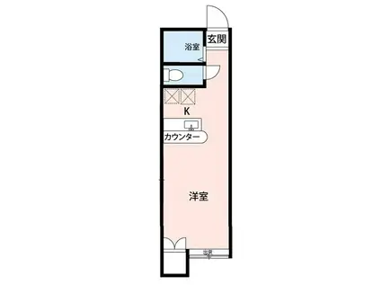 ALIVIO新潟石山(ワンルーム/1階)の間取り写真