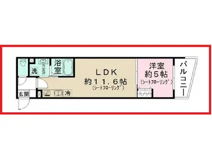 ジェイブラン西新井(1LDK/1階)の間取り写真