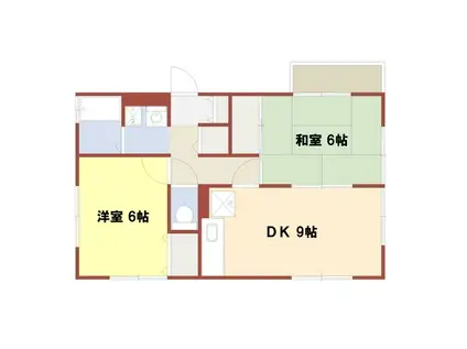 ムラツハイムI(2DK/2階)の間取り写真