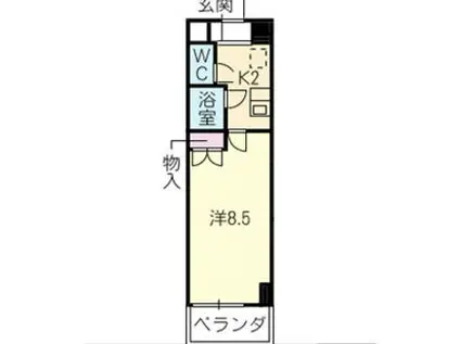 キャッスル一社(1K/2階)の間取り写真