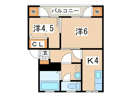 昭和コーポ(2K/4階)の間取り写真