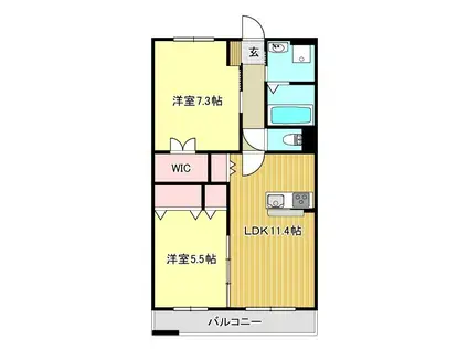 シェルフ藤(2LDK/3階)の間取り写真