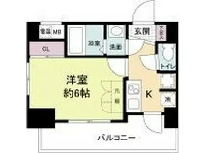 セレニテ新大阪カルム(1K/14階)の間取り写真