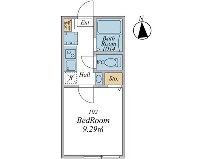 日野2丁目アパート(1K/1階)の間取り写真