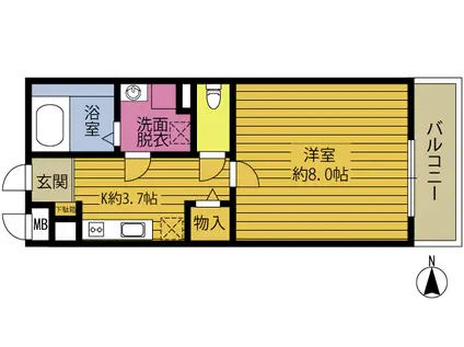 PURE GOLD(1K/5階)の間取り写真