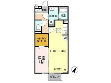 サンシャイン砥堀(1LDK/2階)の間取り写真