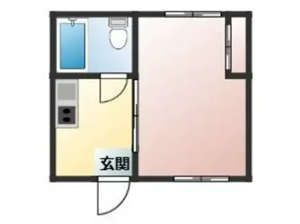 フォレストカジイ相模大野(1K/1階)の間取り写真