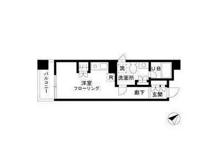リーヴァ築地(ワンルーム/2階)の間取り写真