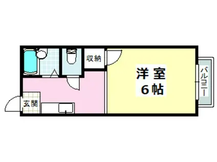 ベルメゾンII(1K/1階)の間取り写真