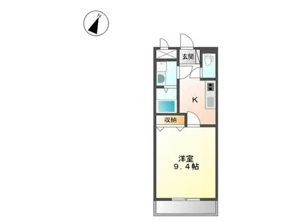 エクセレントON(1K/1階)の間取り写真