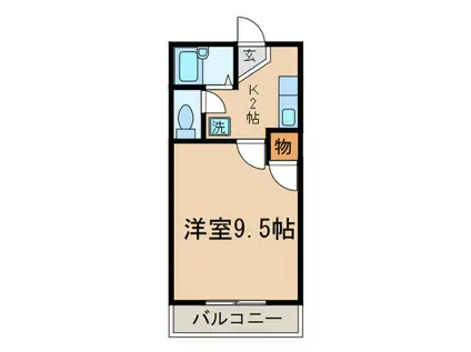 エースハイツ(1K/1階)の間取り写真