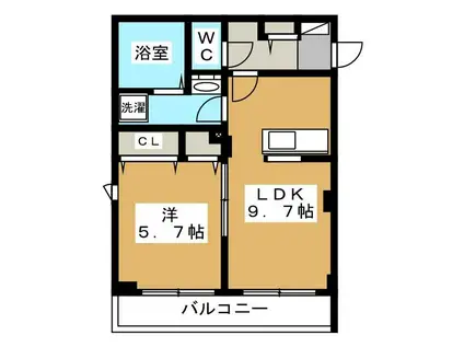 LA・NEIGE HIGASHIRINKAN(1LDK/3階)の間取り写真