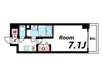 VILLA・SERENO姫路(1K/7階)の間取り写真