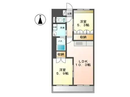 メゾン・リシェ(2LDK/1階)の間取り写真