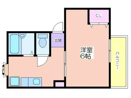 TパークアベニューII(1K/1階)の間取り写真