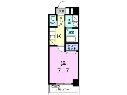 ソウブ レジデンス(1K/5階)の間取り写真