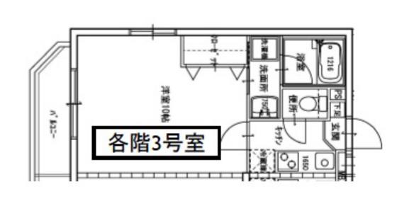 ピアルアーナ東古松(1K/4階)の間取り写真