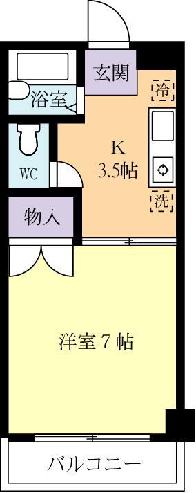 サンアンドムーンII(1K/1階)の間取り写真