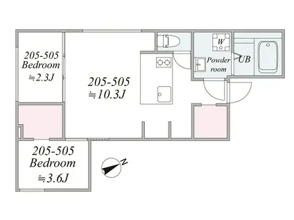 TRIAS280(2LDK/5階)の間取り写真