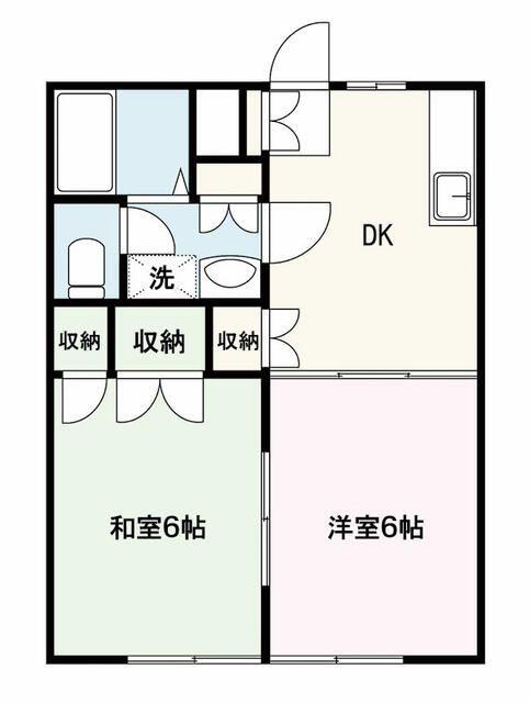 代田ハイツ(2DK/1階)の間取り写真