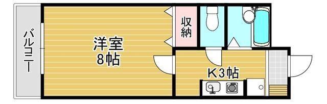 ロイヤルハイツ明石(1K/3階)の間取り写真