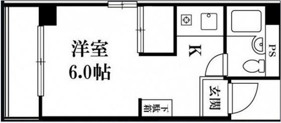 LUTELLA鶴見(1K/2階)の間取り写真