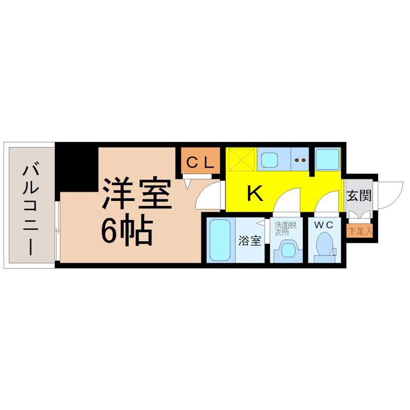 プレサンス大須観音フィエスタ(1K/5階)の間取り写真