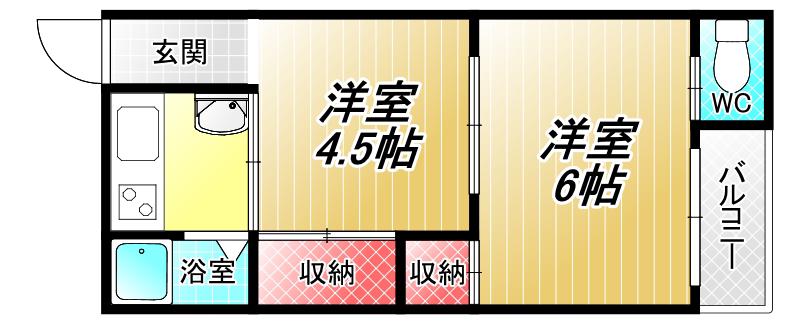 明美マンション(2DK/3階)の間取り写真