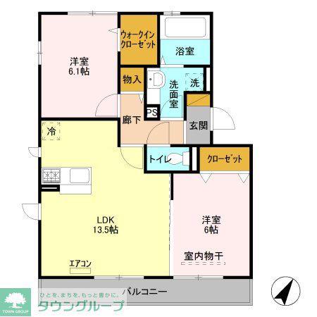 GRAND CHARIOT(2LDK/2階)の間取り写真