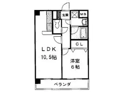 ルーチェ庄内緑地(1LDK/3階)の間取り写真