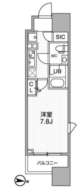 ALTERNA亀戸(1K/2階)の間取り写真