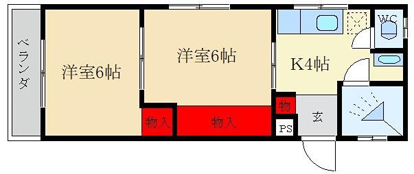 フィールハイツ(1LDK/1階)の間取り写真