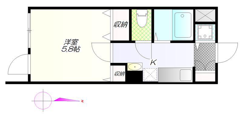 アイレジデンス(1K/1階)の間取り写真