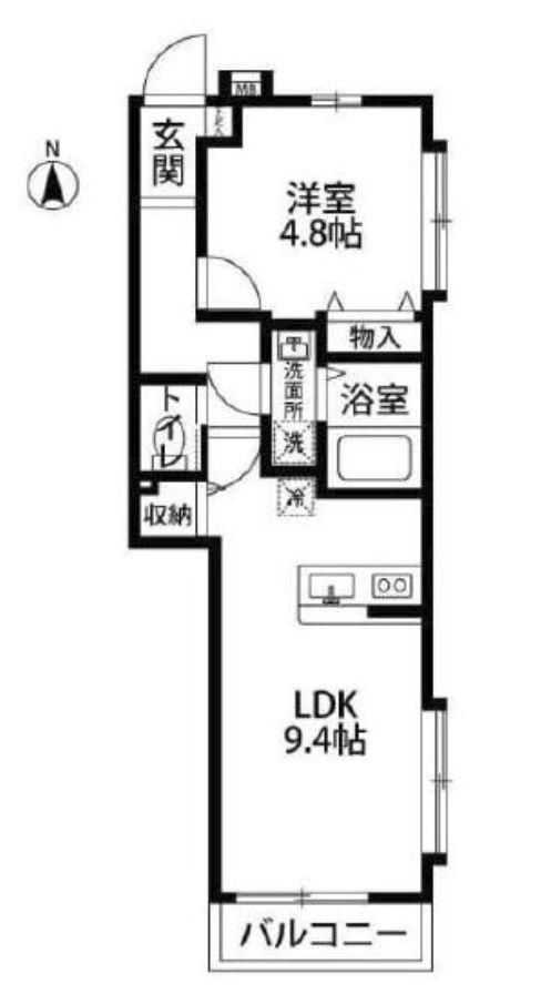 ブランドール中野(1LDK/1階)の間取り写真