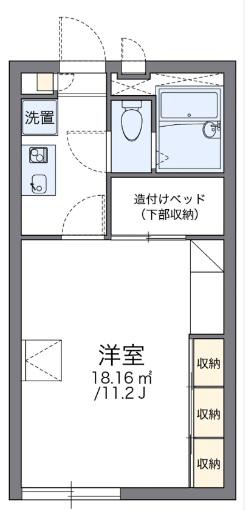 レオパレスMS加古川(1K/1階)の間取り写真