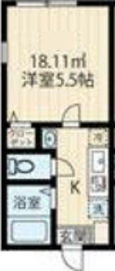 ラフィーネ読売ランド前(1K/1階)の間取り写真