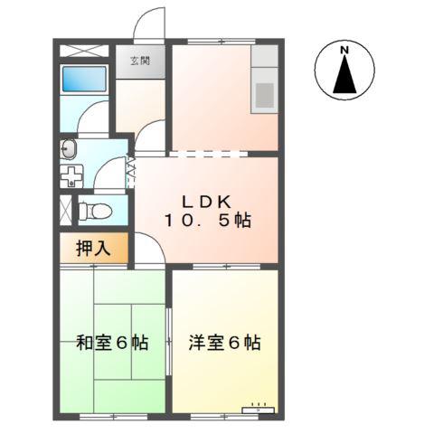 アーバンコーポ(2LDK/1階)の間取り写真