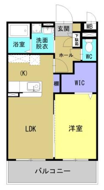 フルール小池原(1LDK/1階)の間取り写真