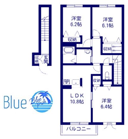 ボナール湘南(3LDK/2階)の間取り写真