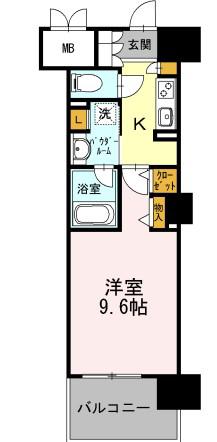 ロイヤルパークスERささしま ウエスト(1K/14階)の間取り写真