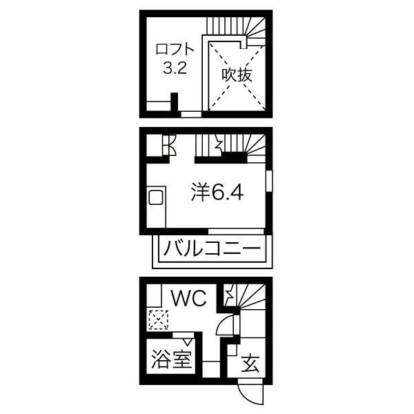 LUMINA大同(1SK/1階)の間取り写真