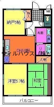 プリモディーネ高石(2SDK/1階)の間取り写真