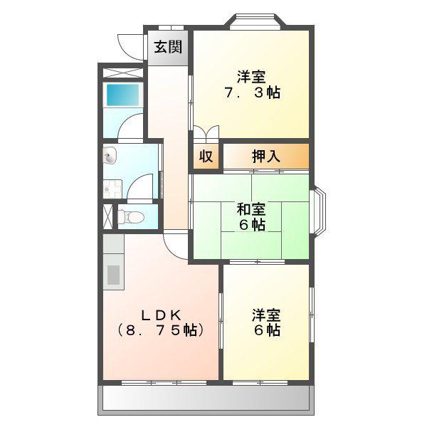 リバティーヒル乗鞍(3LDK/1階)の間取り写真